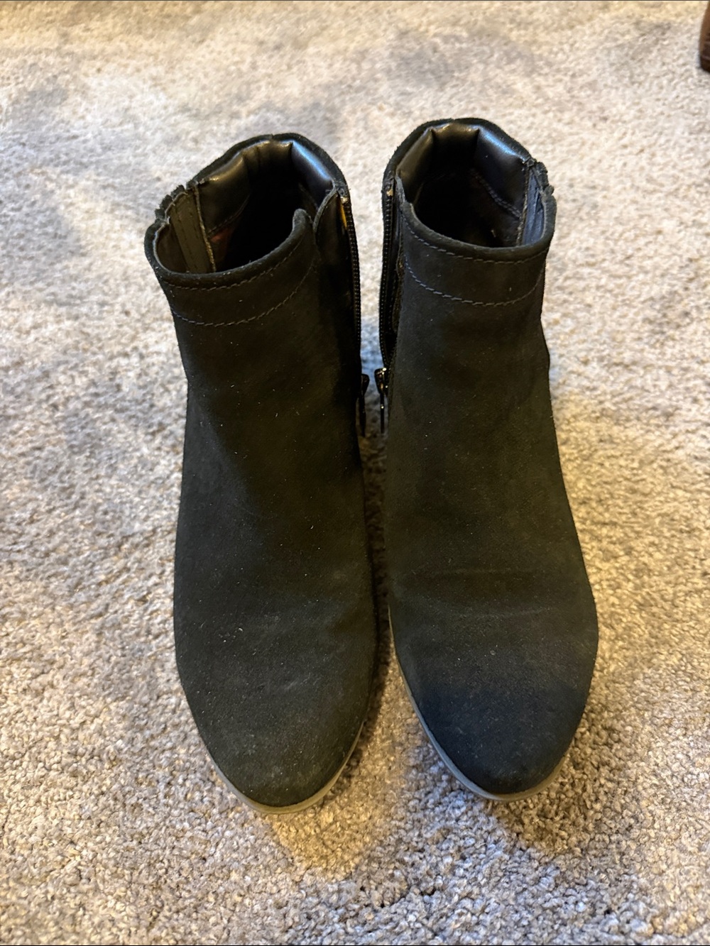 Blondo Black Suede Ankle Booties with Side Zip Closure